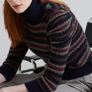 Autumn Cashmere turtleneck fair isle sweater